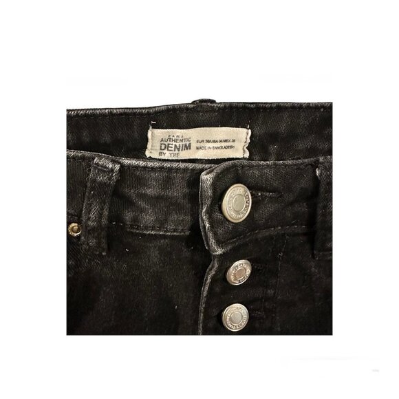 Zara Denim Black Button Front Size 4 Shorts - Picture 2 of 4